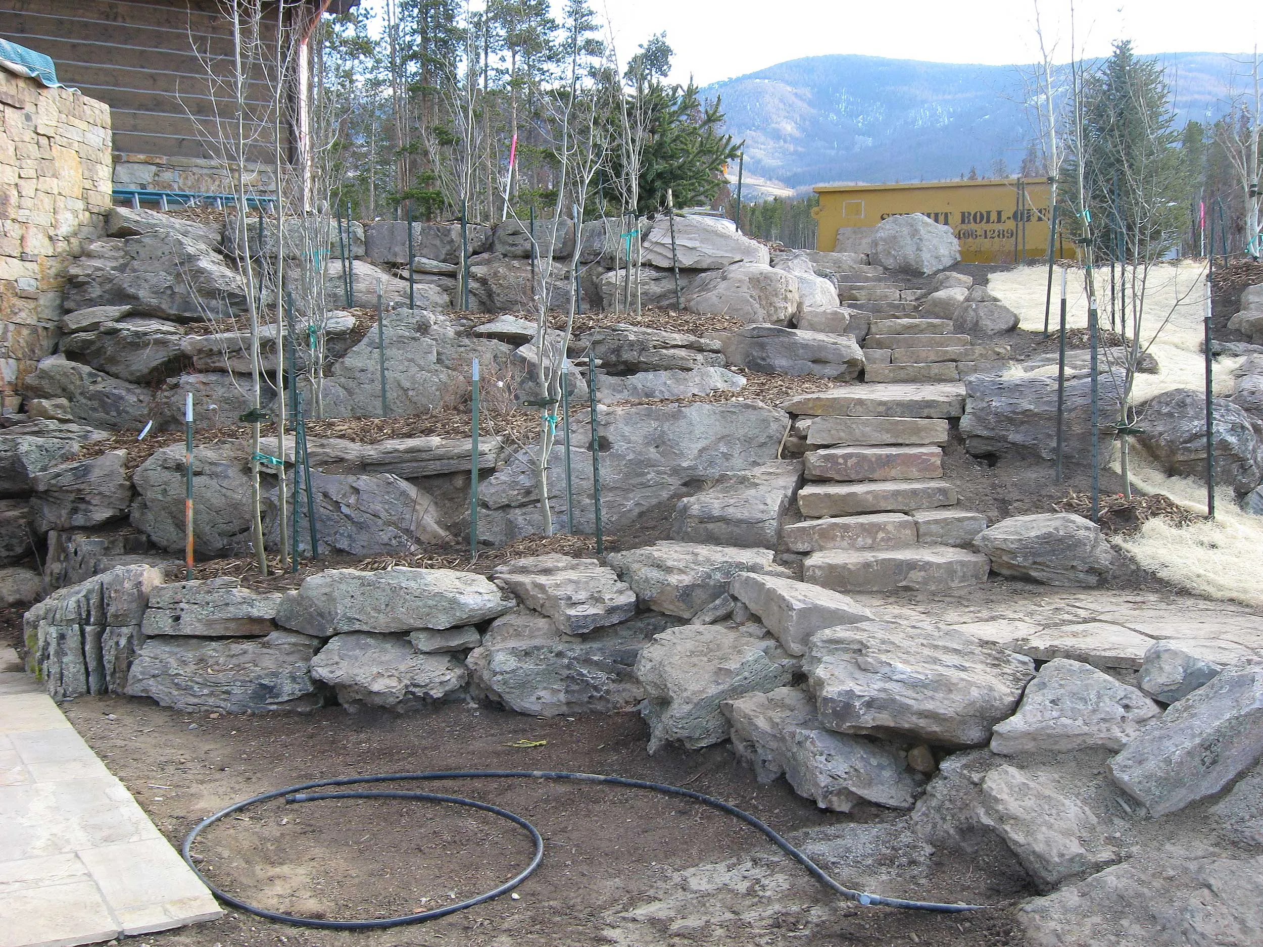 Boulder Wall With Staircase